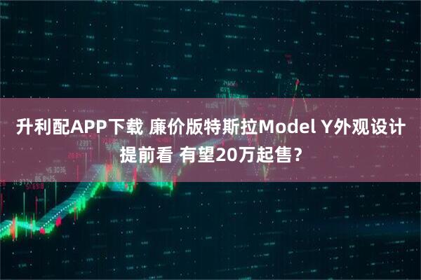 升利配APP下载 廉价版特斯拉Model Y外观设计提前看 有望20万起售？