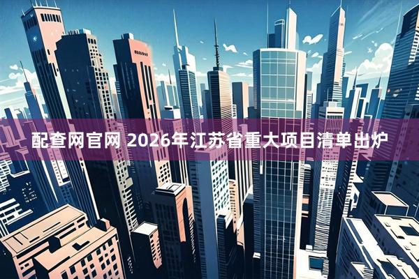 配查网官网 2026年江苏省重大项目清单出炉